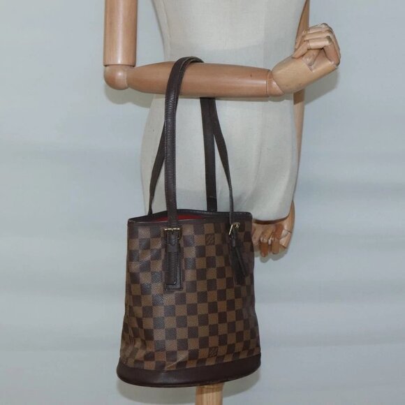 LOUIS VUITTON Damier Ebene Marais Shoulder Bag N42240 LV Auth BA3710 - Picture 3 of 16